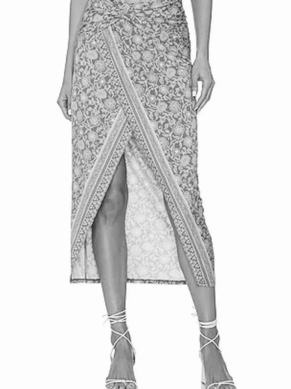 Free People Cream and Rust Floral Wrap Sarong